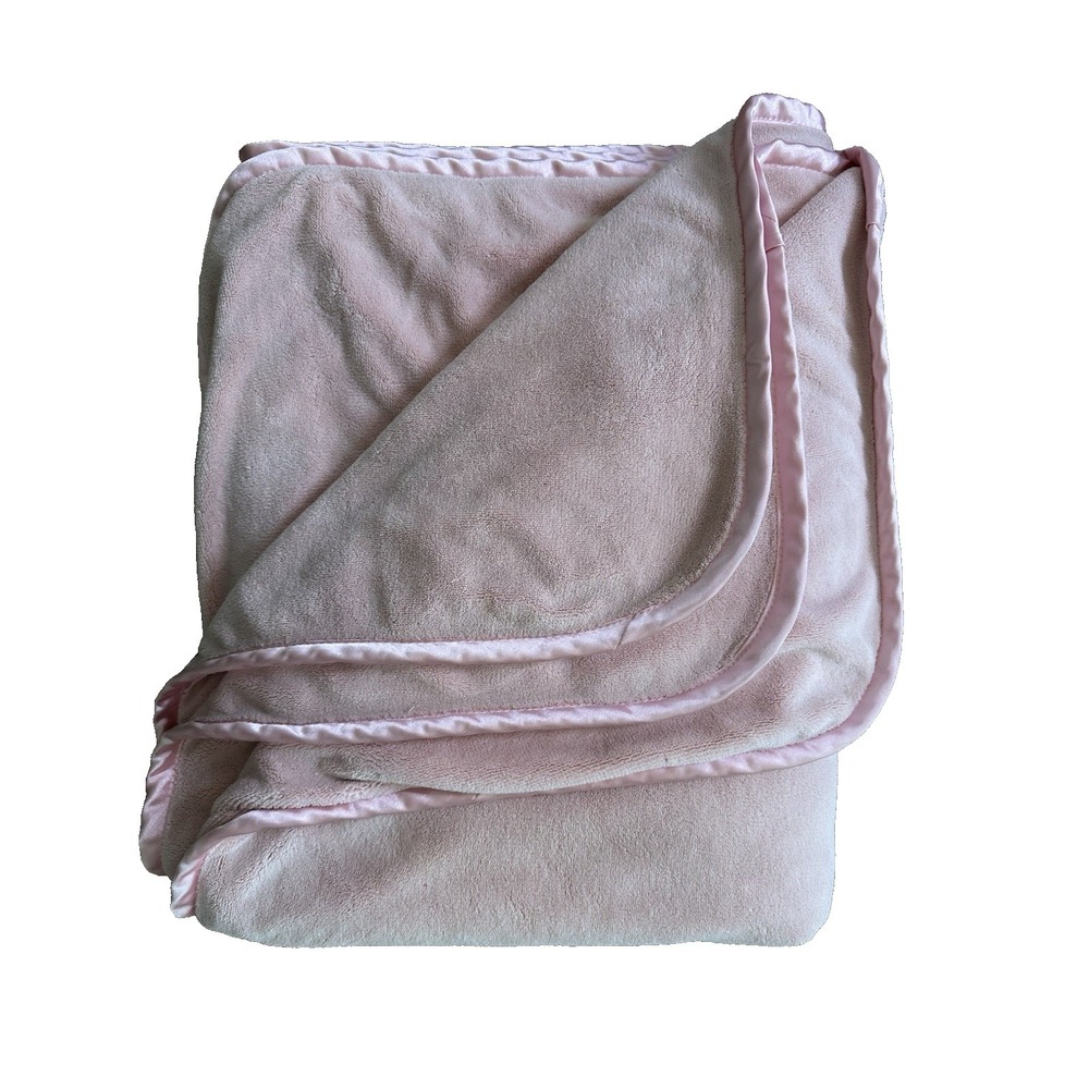 Nap Brookstone Pink Blanket 2 Ply Satin Edge Thick Super Soft Velour 38x59